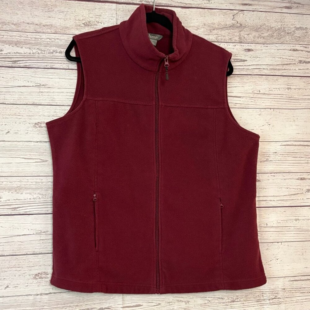 Natural Reflections‎ Burgundy Fleece Vest XL - Picture 2 of 7